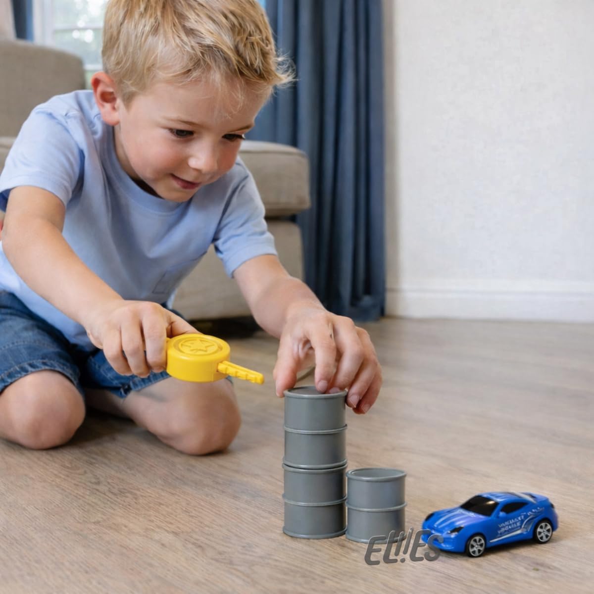 Carrinho com Lançador e Barris Brinquedo Infantil Interativo, Disparador com Ação Rápida, Cores Vermelho e Verde, +3 Anos - Imagem 3