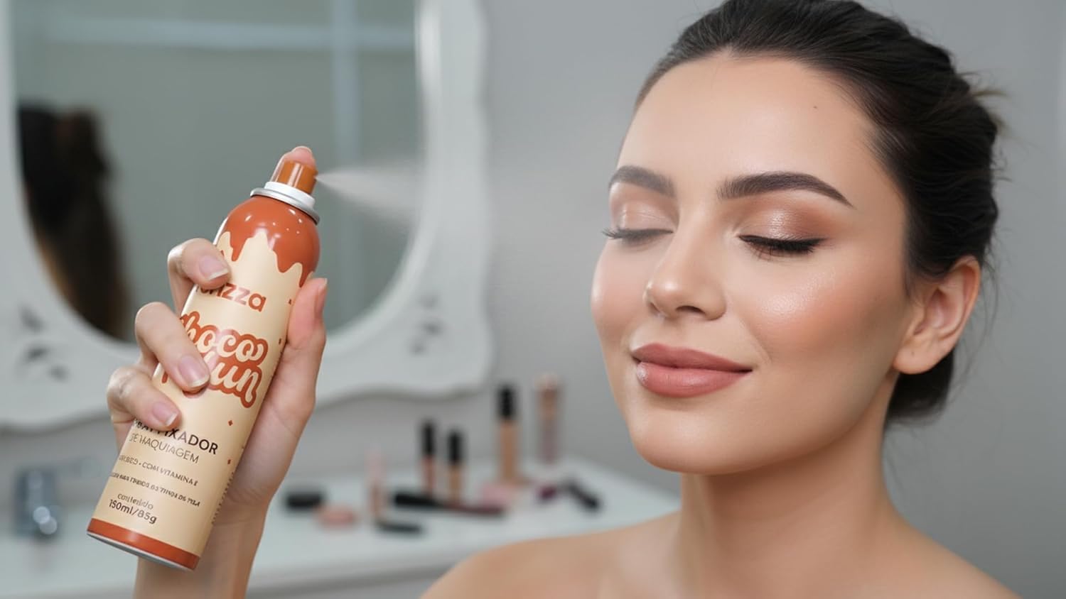 Fixador de Maquiagem Choco Fun, Spray Fixa Maquiagem, Jato Seco com Vitamina E Pantenol, 150ml -1 unidade - Beleza e Maquiagem - Imagem 7
