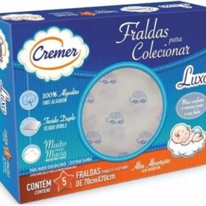Cremer Fralda Luxo Estampa Masculina Pc Com 5 Unidades (Embalagem Pode Variar)