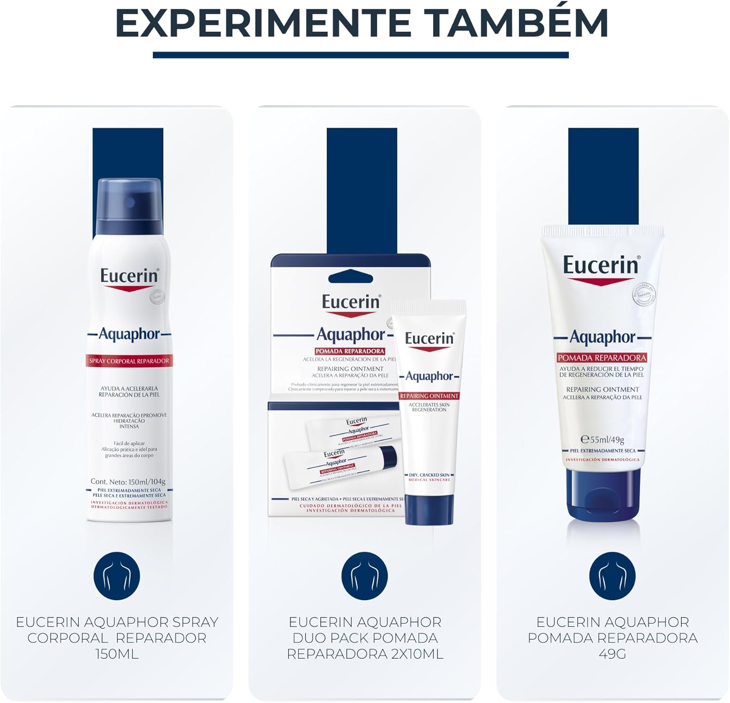 EUCERIN Pomada Reparadora Aquaphor Duopack 10ml, Hidratação Intensiva, Hidratante Labial - Imagem 7