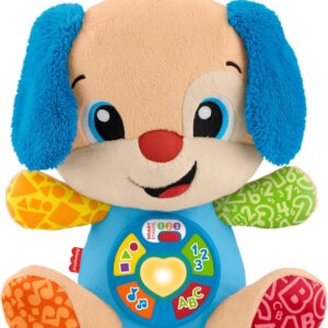Cachorrinho Aprende Comigo Brinquedo Bebê Fisher-Price Mattel. Pelúcia com luzes, sons e que ensina letras, cores e partes do corpo. A partir dos 6 meses.