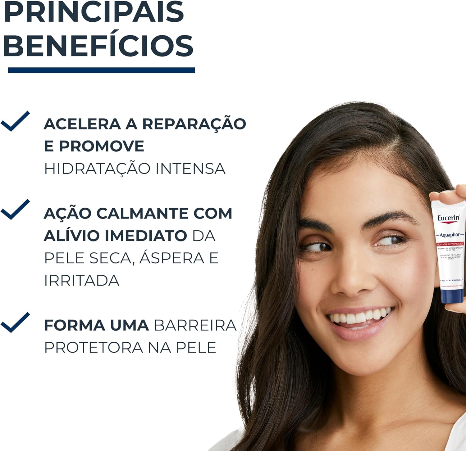EUCERIN Pomada Reparadora Aquaphor Duopack 10ml, Hidratação Intensiva, Hidratante Labial - Imagem 2