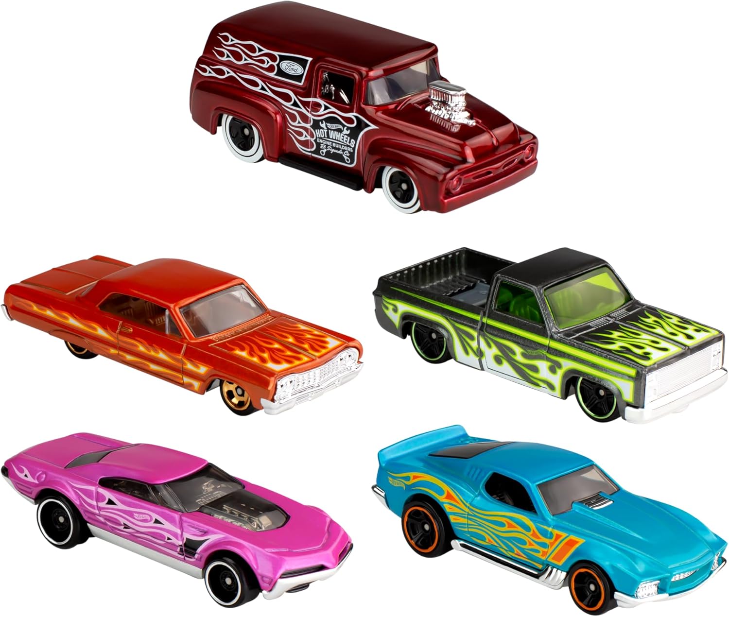 Pacote 5 Carros Sortidos, Hot Wheels, Mattel, Multicor - não é possível escolher as cores - Imagem 4