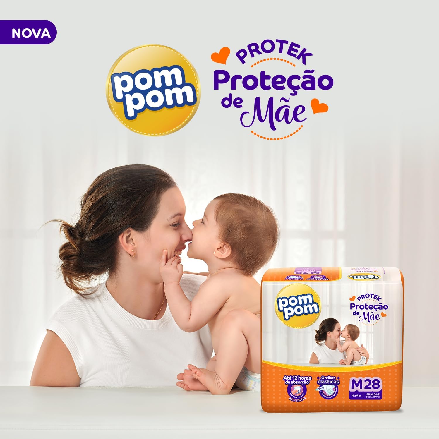 Fralda Pom Pom Protek Proteção de Mãe Hiper M 86 Unidades - Imagem 6