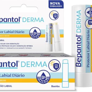 Bepantol Derma Protetor Labial Diário, Hidratante Labial FPS 50, Lábios Normais a Secos, 4,5g