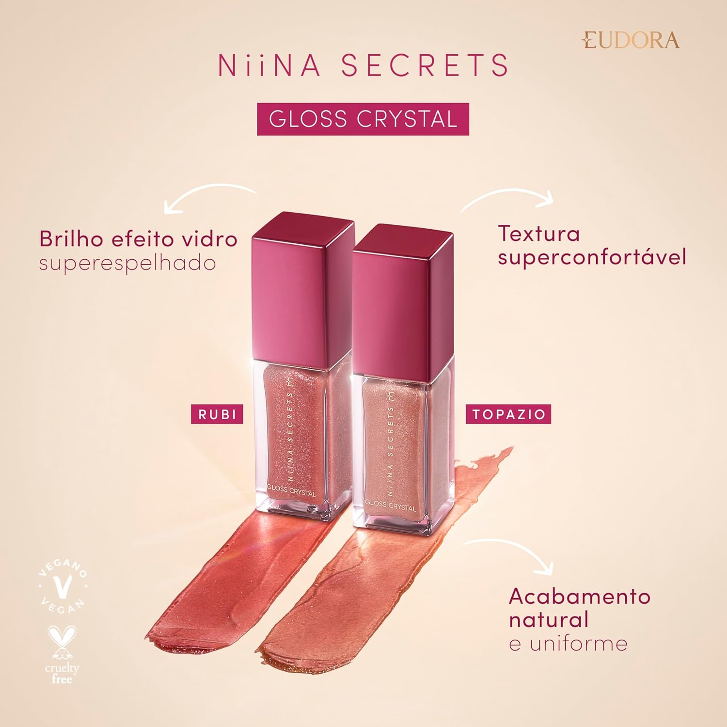 Eudora Niina Secrets Gloss Crystal Jaspe 7Ml - Imagem 3