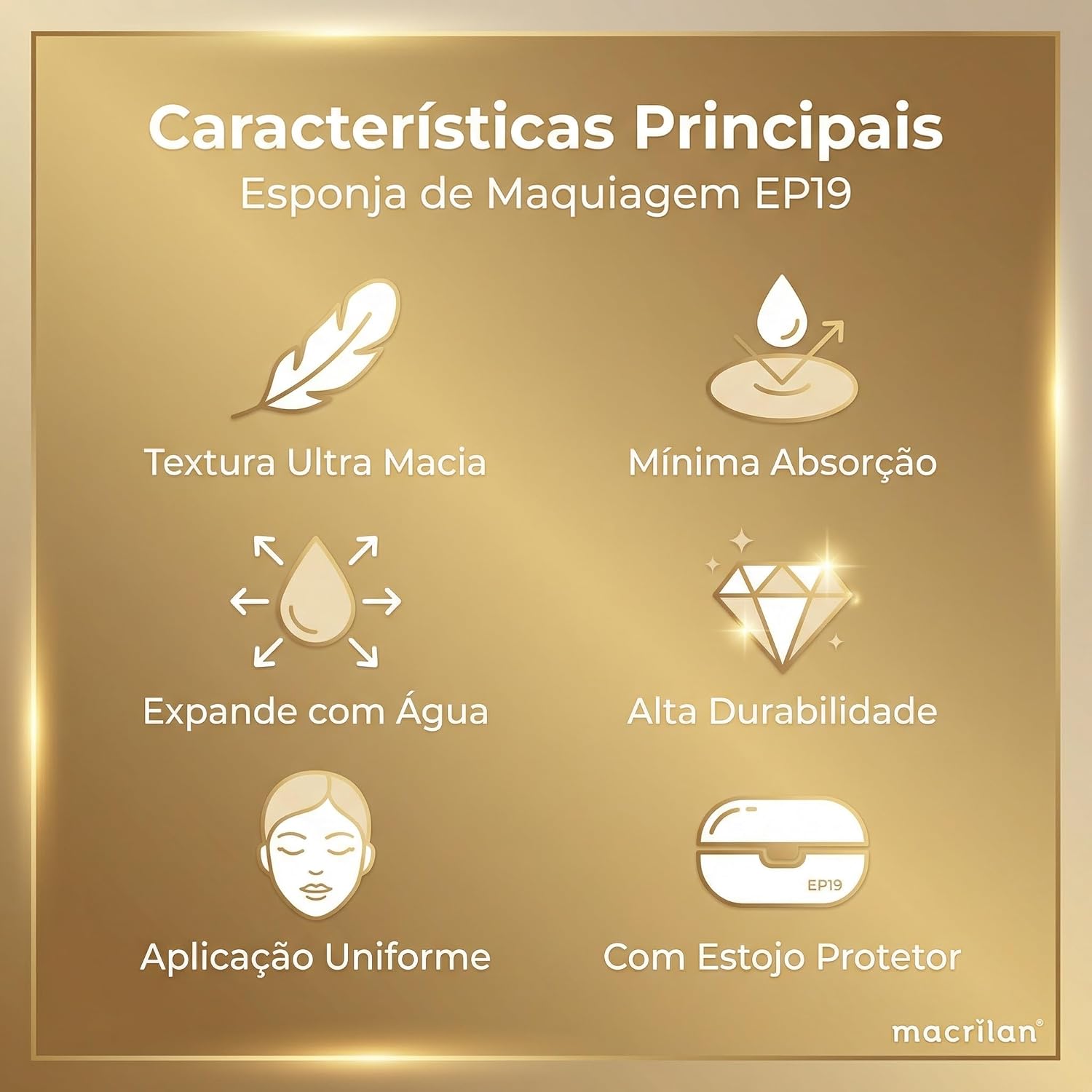 EP19 Kit Esponja com Estojo Macrilan - Imagem 3