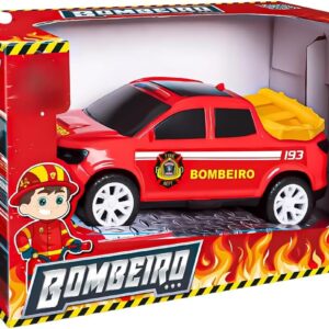 Caminhonete Bombeiro Pick-Up com Bote – Caminhão de Resgate Infantil em Plástico, Brinquedo para Crianças a Partir de 3 Anos