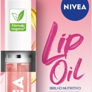 NIVEA Lip Oil Brilho Nutritivo Rosé 5,5ml, Hidratação Prolongada, Efeito Gloss, Para Todos os Tons de Pele