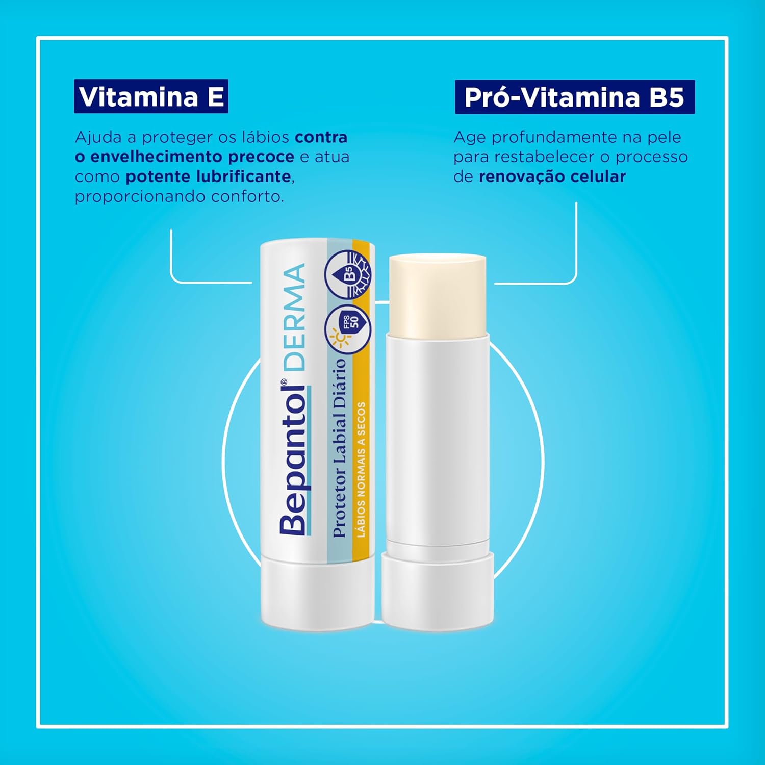 Bepantol Derma Protetor Labial Diário, Hidratante Labial FPS 50, Lábios Normais a Secos, 4,5g - Imagem 4
