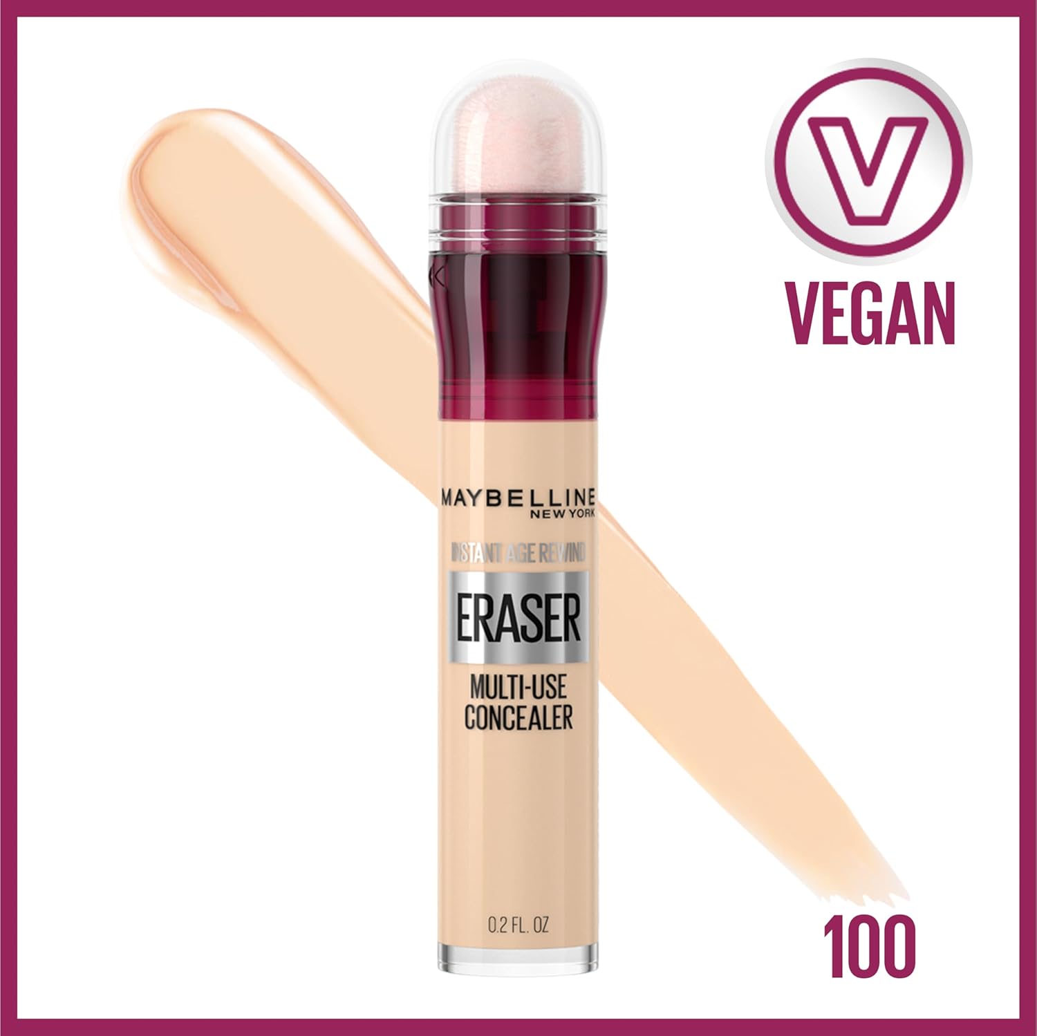 Maybelline NY Instant Age Rewind Corretivo Líquido, Multiuso que Corrige Olheiras e Linhas Finas, Contorna e Ilumina, Alta Cobertura e Fórmula Vegana, Cor 100 Ivory, 6ml - Imagem 2