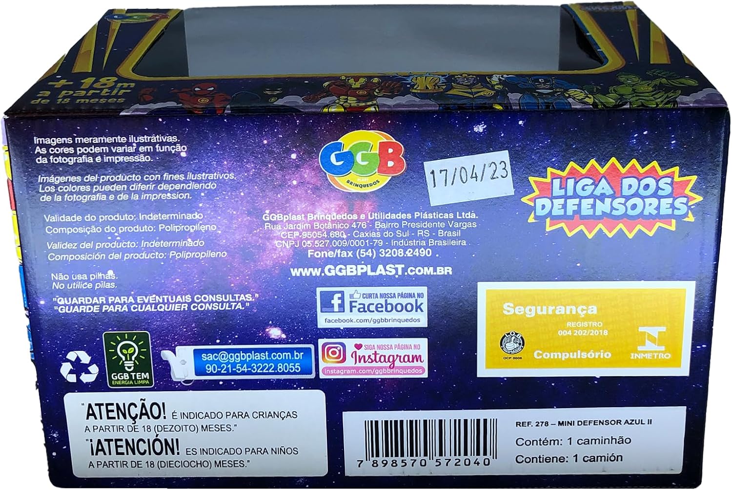 Carrinho Mini Defensor Azul II, GGB Plast - Imagem 2