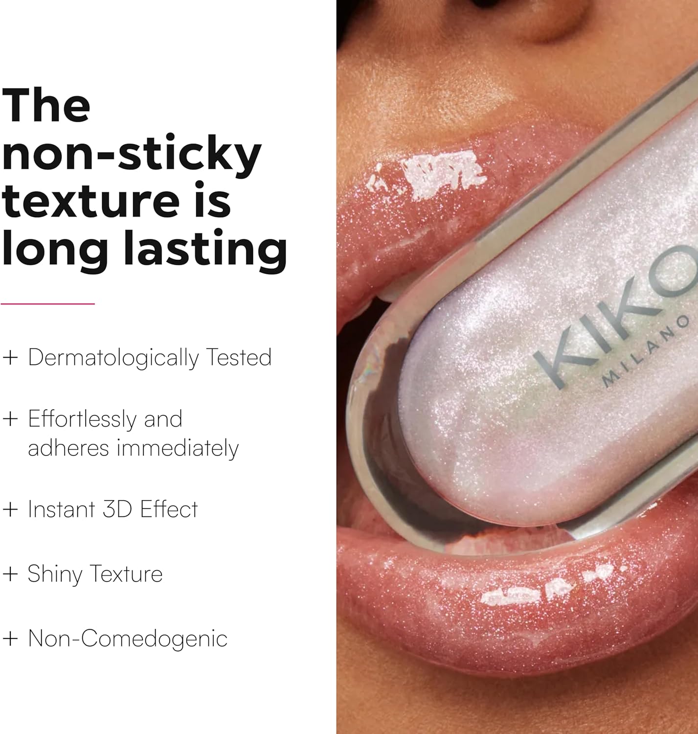 KIKO MILANO, 3D Hydra Lipgloss, Gloss Hidratante Para Os Lábios, Com Efeito 3D, Fórmula Com Extrato de Bidens - Imagem 3