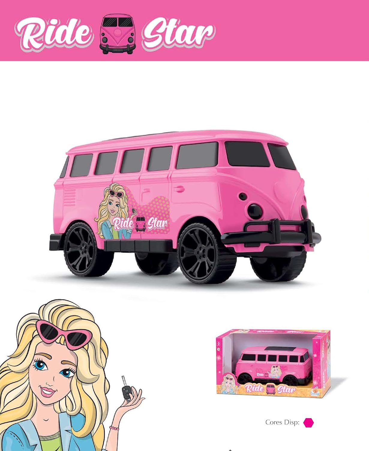Kombi Clássica Visula Vintage Orange Toys Ride Star - Imagem 4