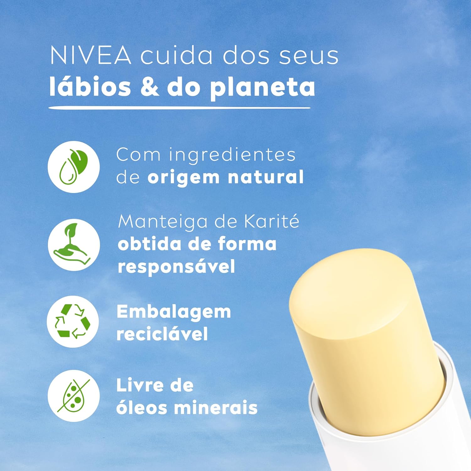 NIVEA Hidratante Labial Sun Protect FPS 30 4,8g, Hidratação Intensa 24h, Proteção Solar, Cuidado Diário, Manteiga de Karité - Imagem 7
