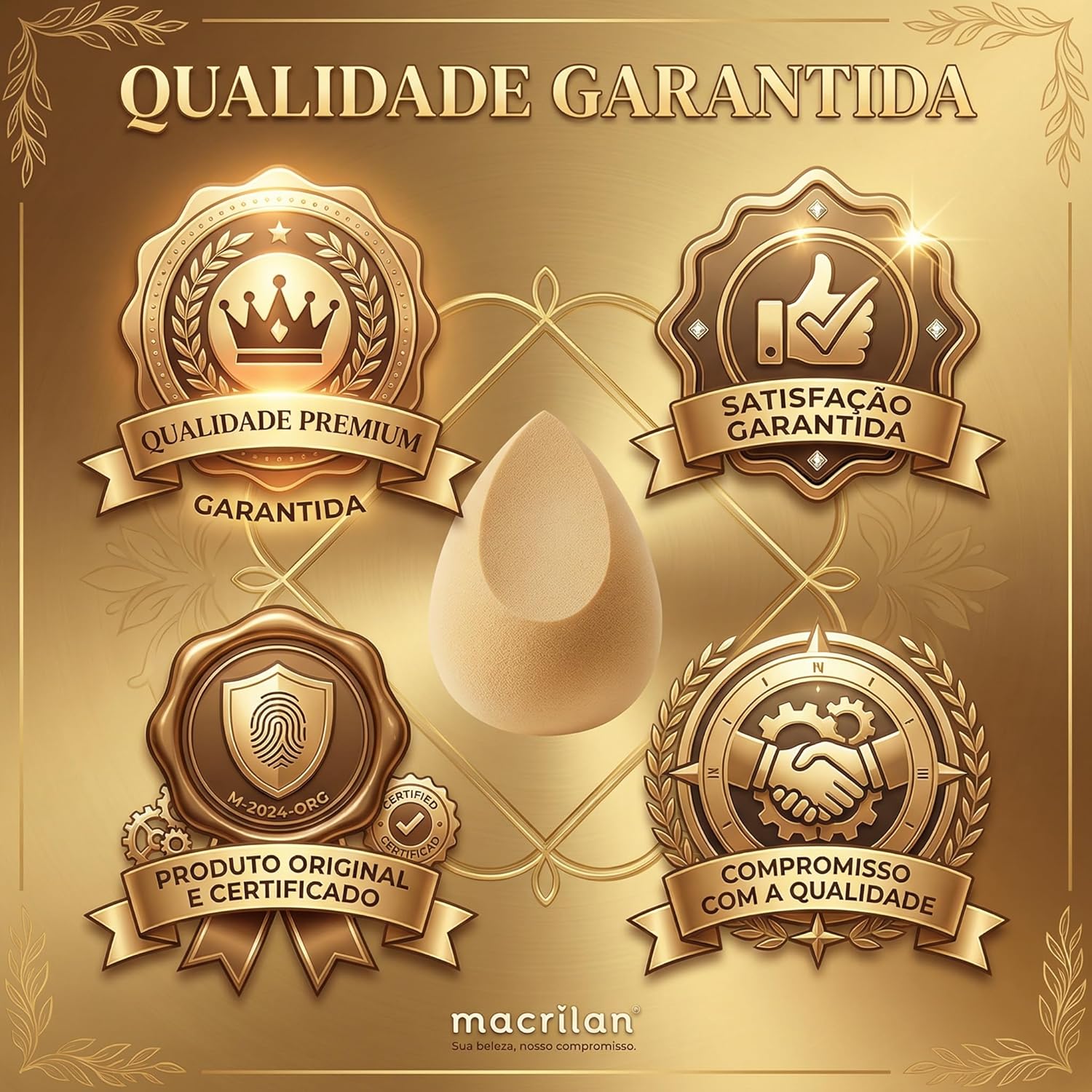 EP10 Esponja gota chanfrada para maquiagem Macrilan - Imagem 6