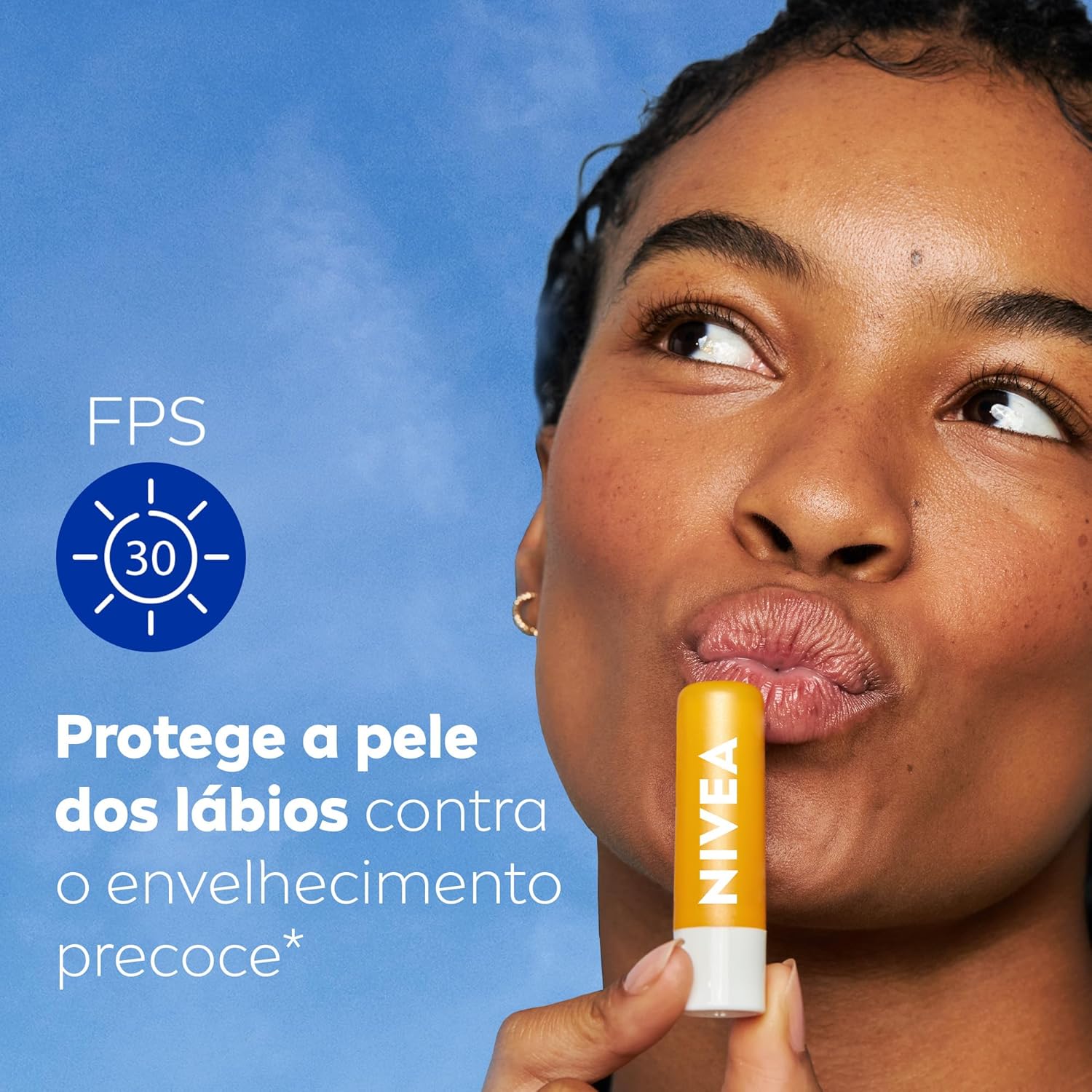 NIVEA Hidratante Labial Sun Protect FPS 30 4,8g, Hidratação Intensa 24h, Proteção Solar, Cuidado Diário, Manteiga de Karité - Imagem 3