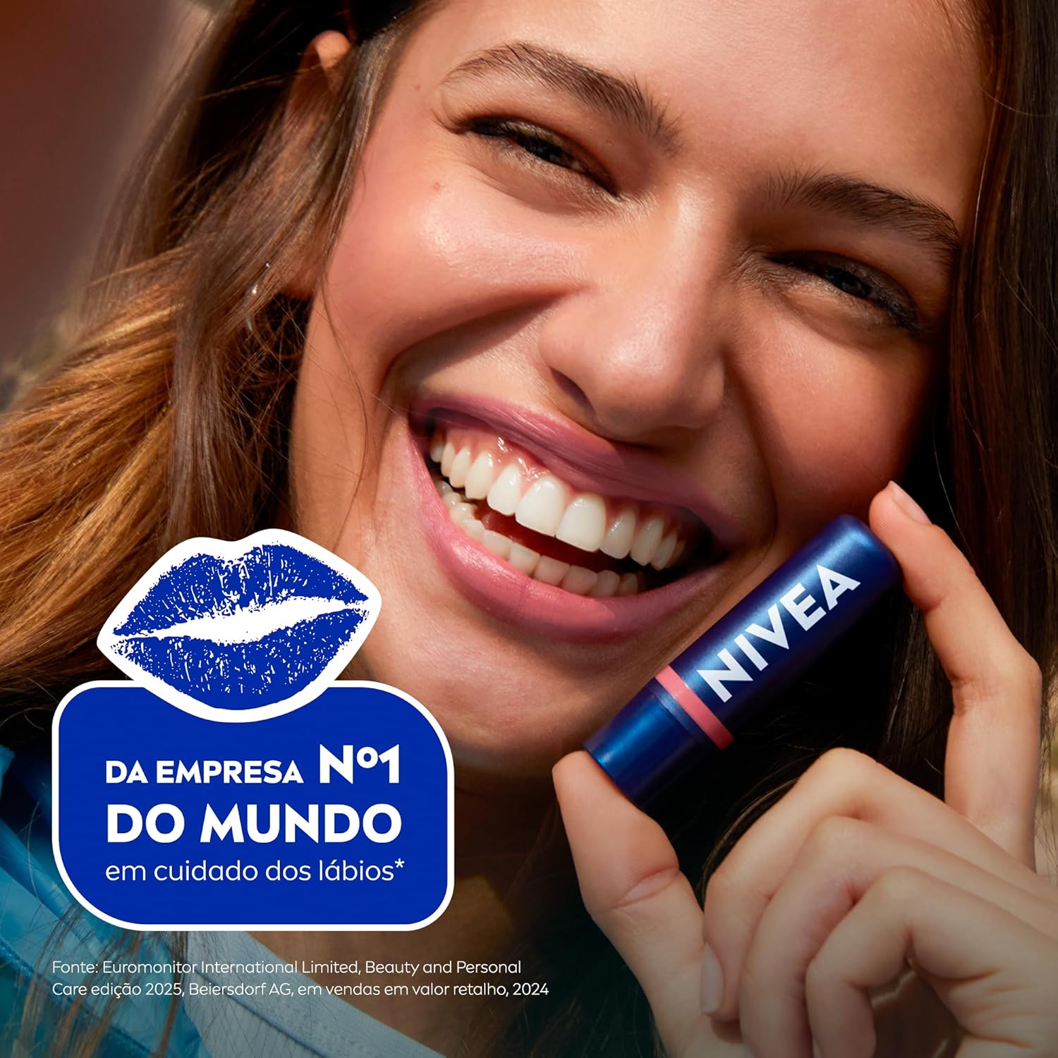 NIVEA Hidratante Labial Hidra Color 3 em 1 Rosé 4,8g, Cor Intensa, Hidratação 24h, Proteção UVA/UVB, Lábios e Bochechas - Imagem 8