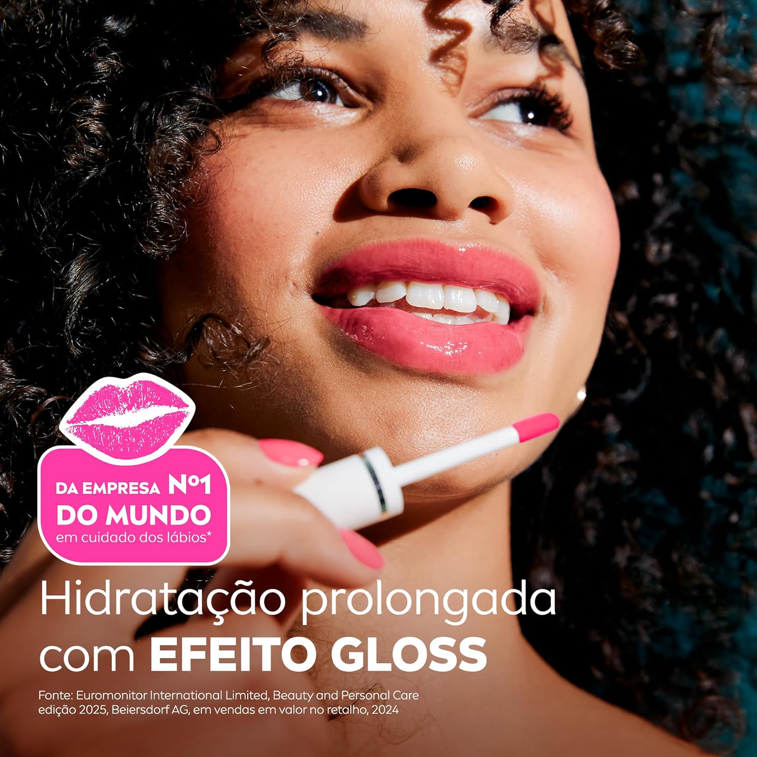 NIVEA Lip Oil Brilho Nutritivo Pink Rock 5,5ml, Hidratação Prolongada, Efeito Gloss, Para Todos os Tons de Pele - Imagem 3