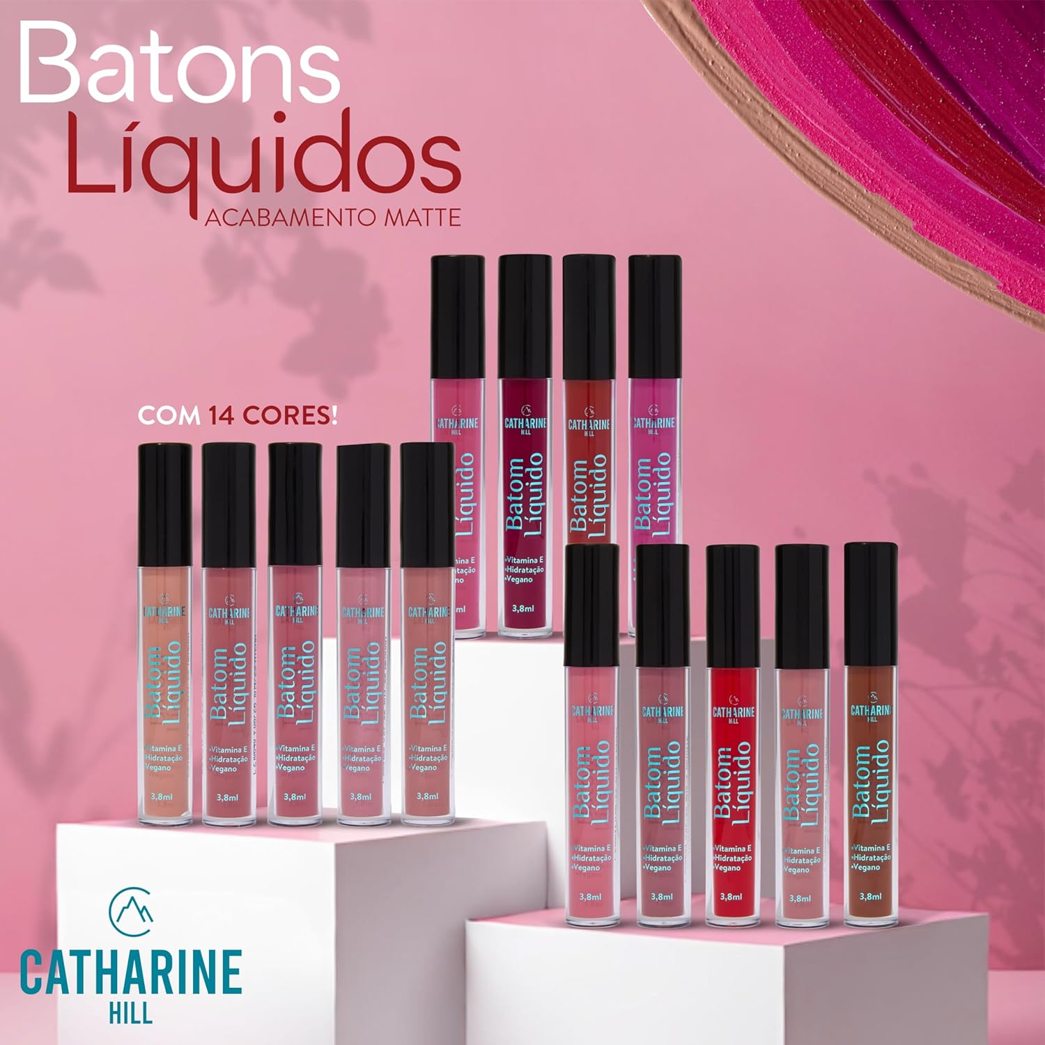 Catharine Hill Batom Líquido Matte 1014/23 Hemera 4,5g Alta Fixação Durabilidade Acabamento Matte Silicone Vitamina E Pigmentação - Imagem 6