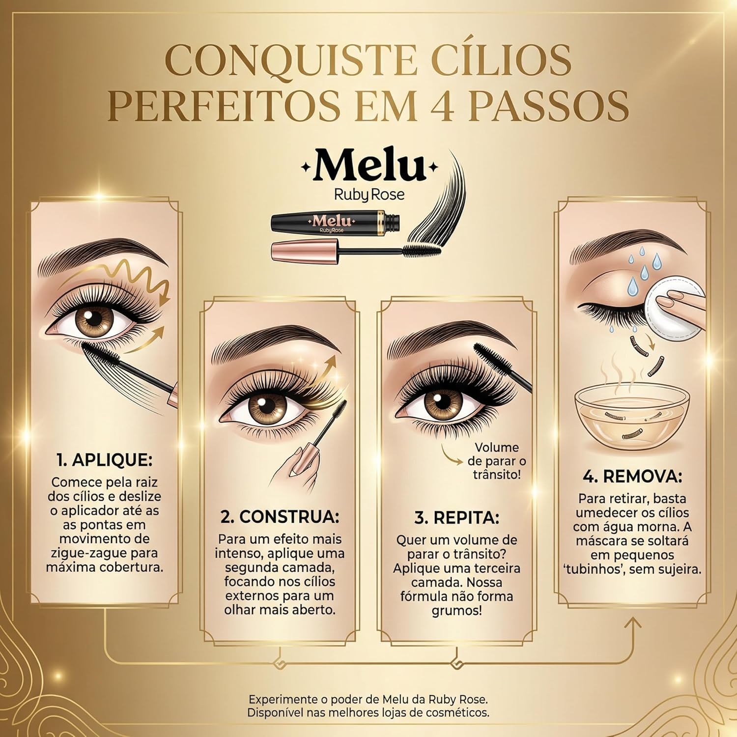 MÁSCARA PARA CÍLIOS PEEL OFF MELU RR515 SELFIE RUBYROSE - Imagem 8