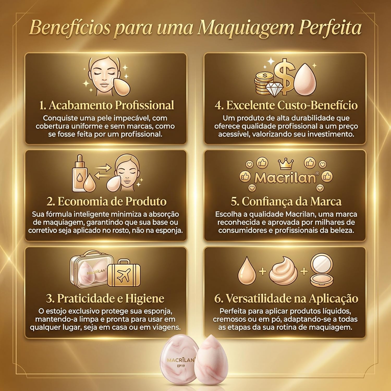 EP19 Kit Esponja com Estojo Macrilan - Imagem 4