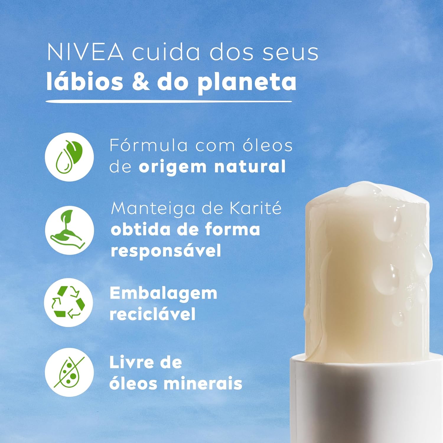 NIVEA Hidratante Labial Original Care 4,8g, Hidratação Intensa 24h, Protege contra Ressecamento, Cuidado Diário, Manteiga de Karité - Imagem 6