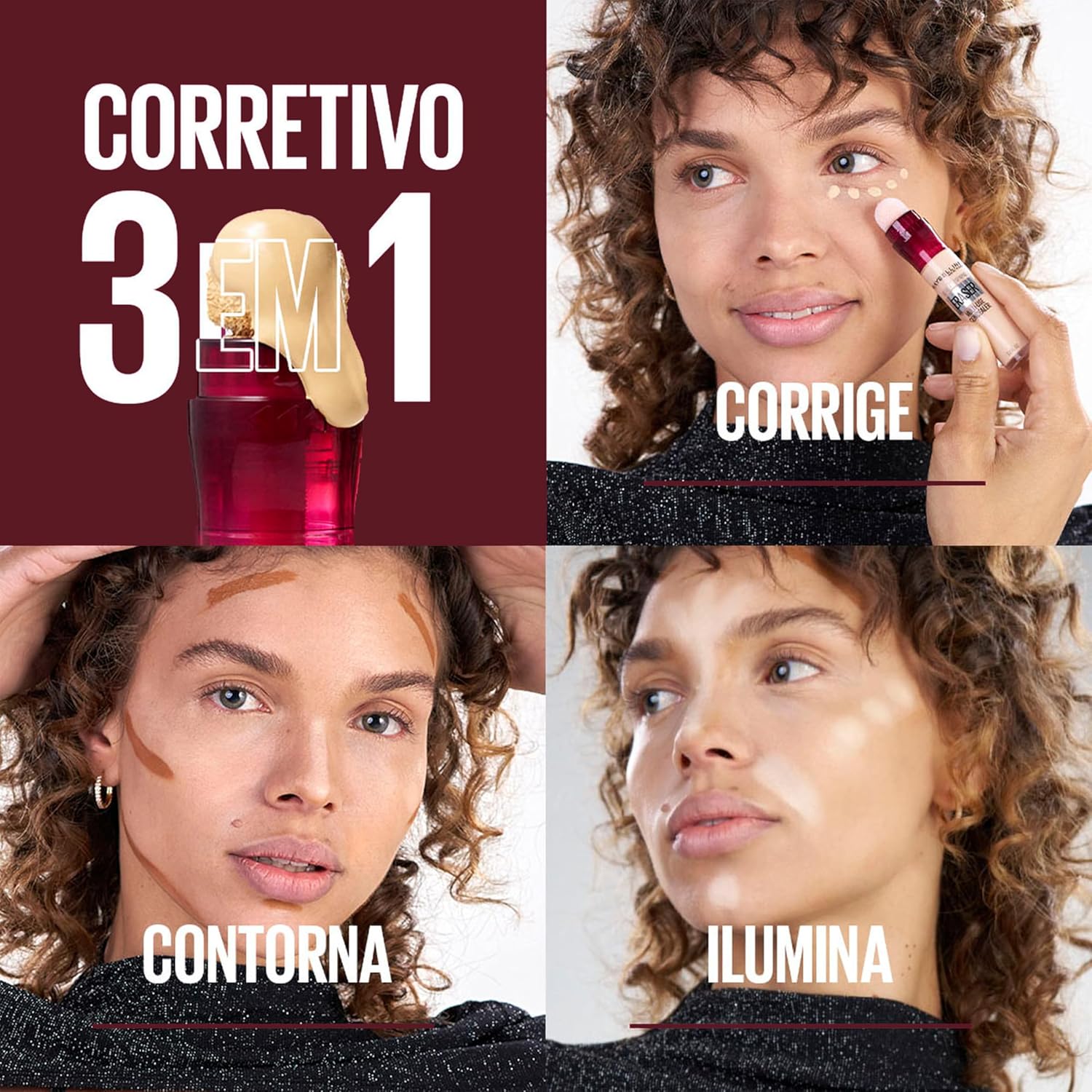 Maybelline NY Instant Age Rewind Corretivo Líquido, Multiuso que Corrige Olheiras e Linhas Finas, Contorna e Ilumina, Alta Cobertura e Fórmula Vegana, Cor 120 Light, 6ml - Imagem 5
