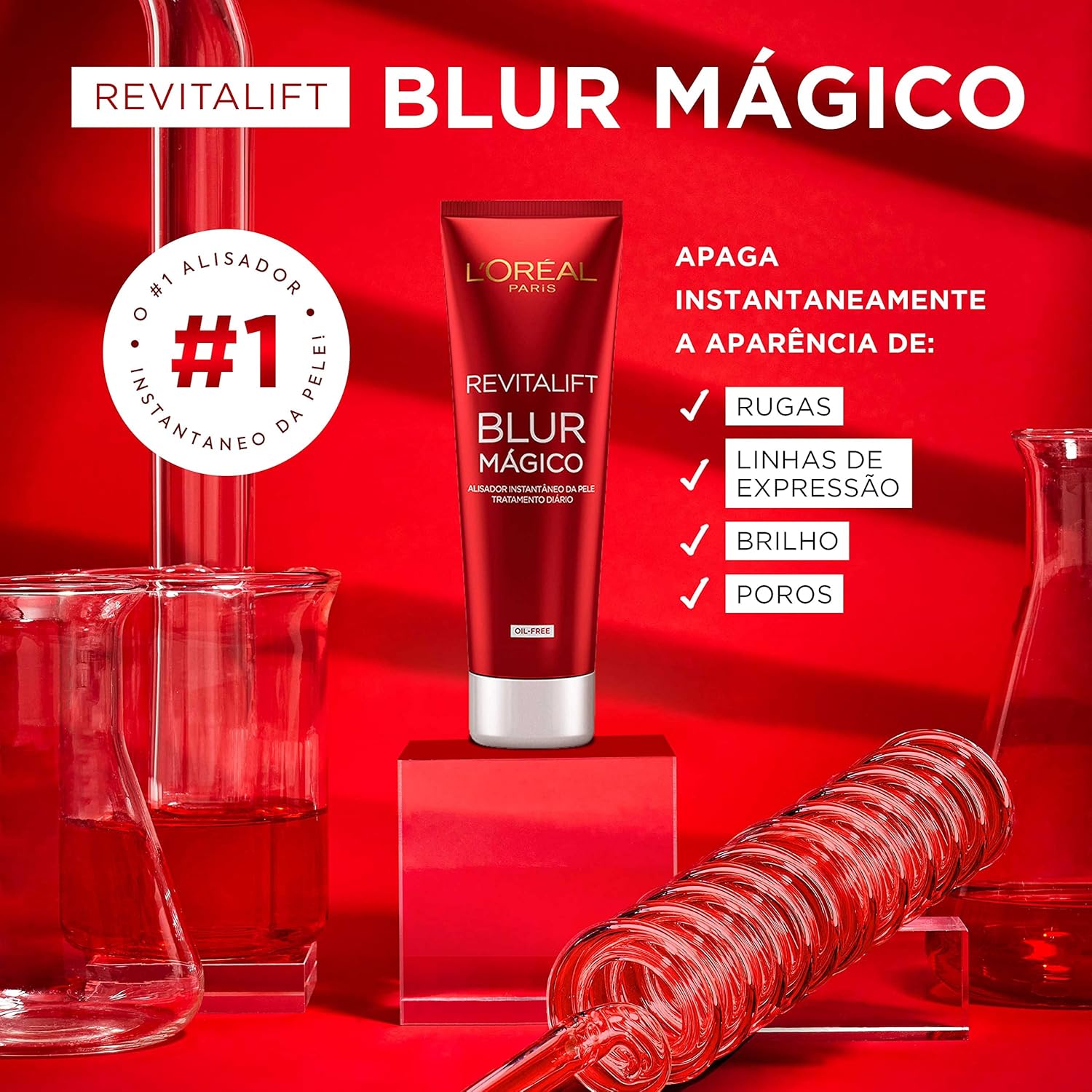 L'Oréal Paris Revitalift Blur Mágico, Primer Facial com Tecnologia Opti-Blur, Efeito Blur Matte, Disfarça Rugas e Poros Instantaneamente, 27g - Imagem 2