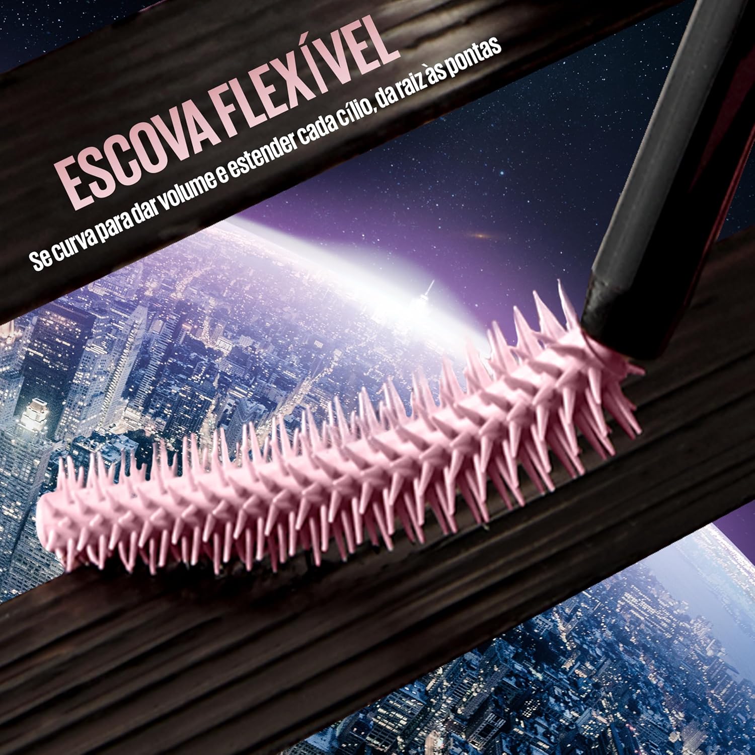 Maybelline NY Lash Sensational Sky High Máscara de Cílios Lavável, Escova Flexível, Alongamento Sem Limites com Extrato de Bambu e Fibras, Impacto de Todos os Ângulos, Preto 7,2ml - Imagem 4
