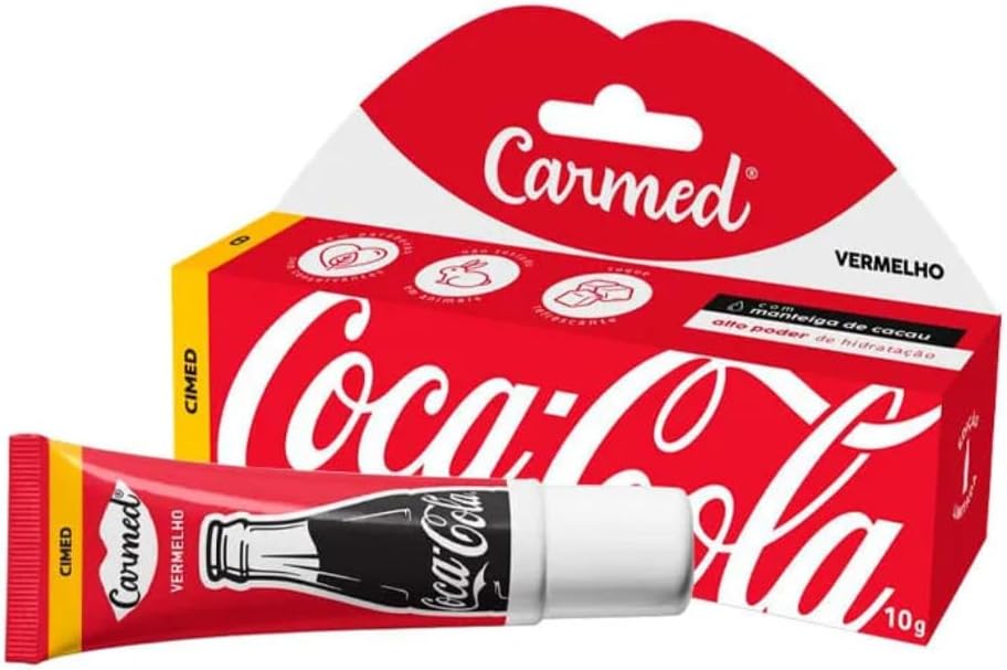 Hidratante Labial Carmed Coca-Cola Vermelho 10g