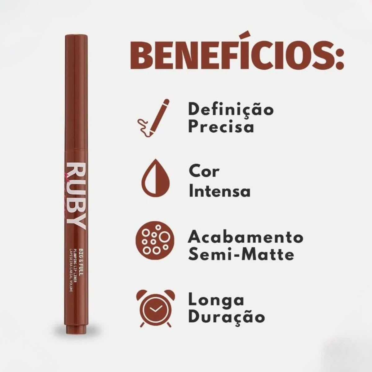 Big & Full Plumping Lip Liner Lapiseira Labial Volume - Nude - Imagem 5