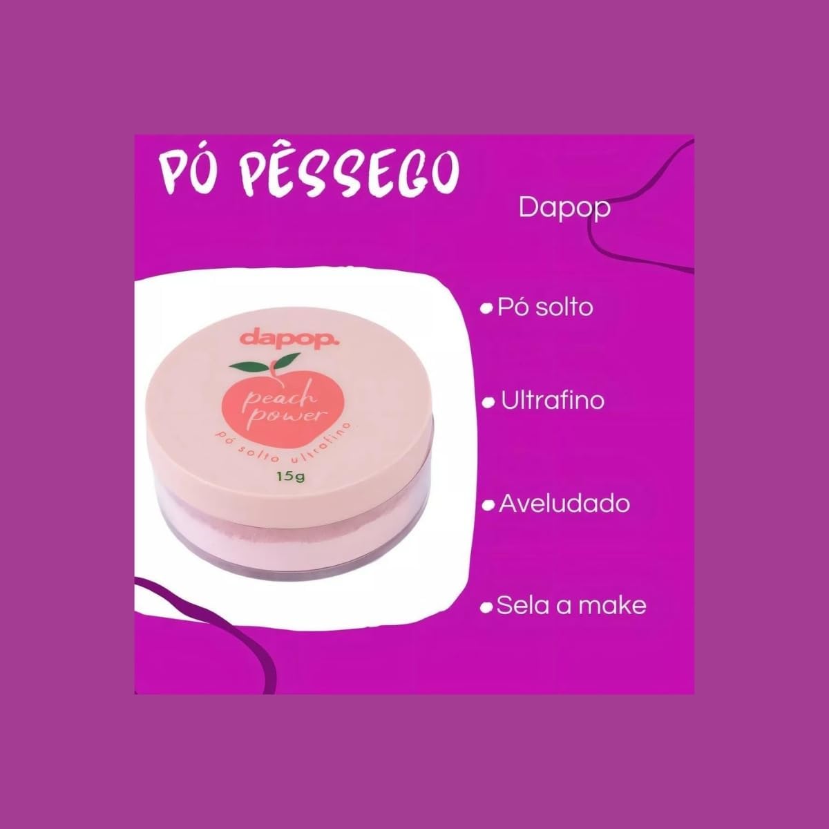 Pó Solto Ultrafino Peach Power, Pó Facial, Acabamento Natural e Mate, 15g, Pêssego - Maquiagem - Imagem 3
