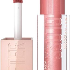 Maybelline NY Lip Lifter Gloss Brilho Labial com Ácido Hialurônico, Promove Lábios Volumosos, Hidratados e Cheios de Brilho, Aplicador XL para Make Glow, Cor Moon, 5.4ml