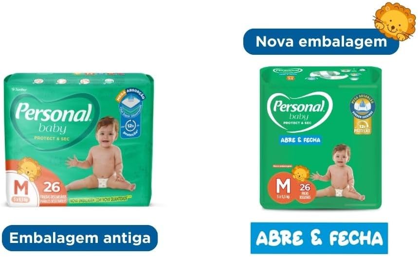 Personal Fralda Baby Protect & Sec M Jumbo, 26 unidades - Imagem 2