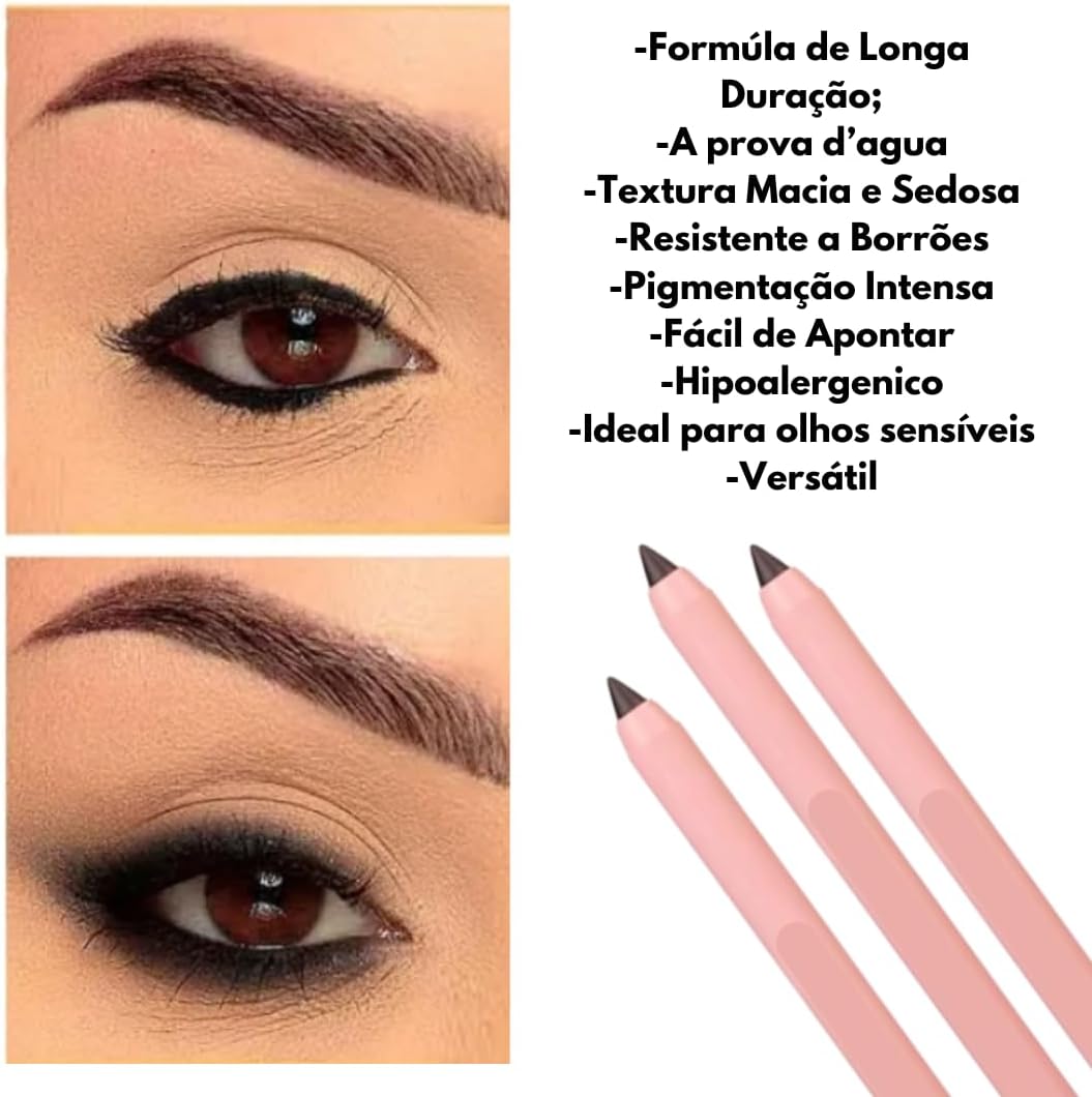 Ruby Rose Lápis de Olhos Preto Apontável Fácil Aplicação e Longa Duração - Imagem 4