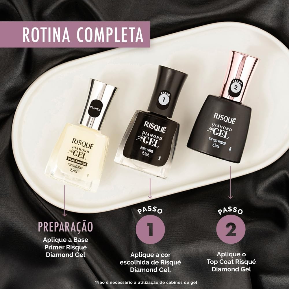 Base Primer Fortalecedora Risqué Diamond Gel 9,5ml - Imagem 6