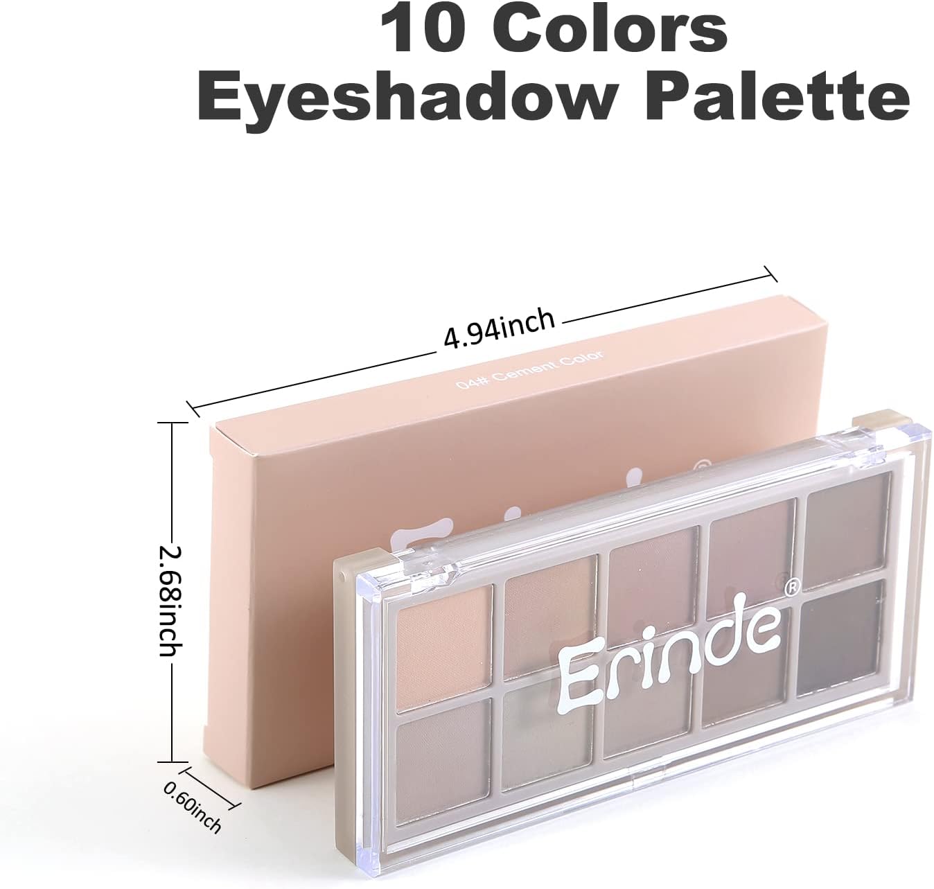 Erinde 10 Colors Matte Eyeshadow Palette, Grey Brown Eye Shadow Palette Makeup, Neutral Taupe Eye Makeup Pallet, Ultra-Blendable, Long Lasting Natural Nude Eyeshadow Pallete for Older Wo - Imagem 7