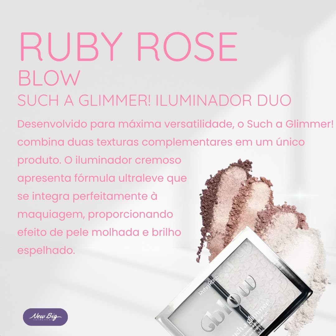 Ruby Rose - Iluminador Duo Such A Glimmer! Like Diamond (Id01/Id02) Blow Hbm705-1 - Imagem 4