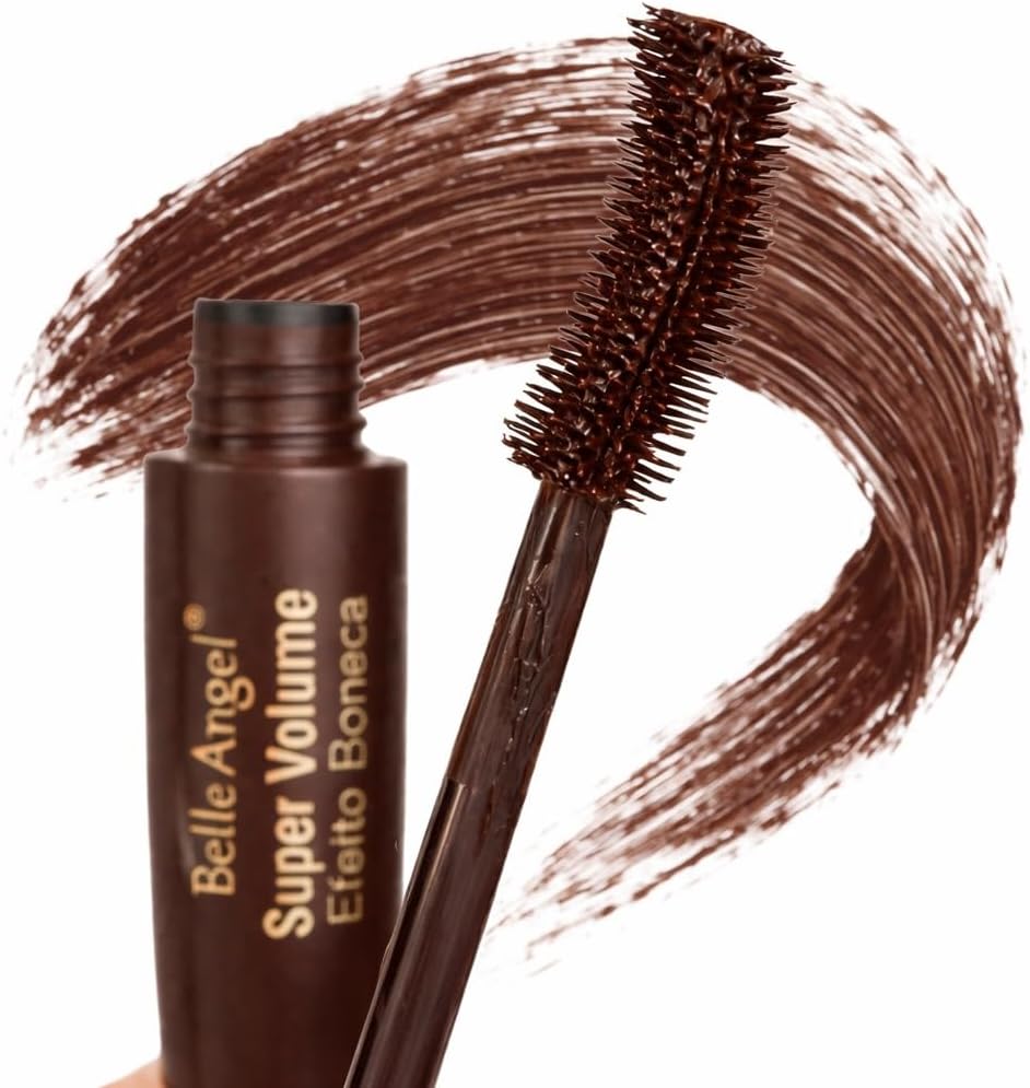 Máscara de Cílios Belle Angel Marrom Super Volume Efeito Boneca Alongadora | MARROM B039-1
