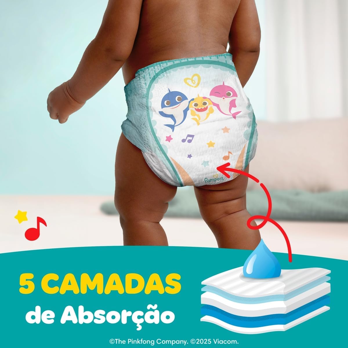 Fralda Pampers Supersequinha Tamanho M 90 Unidades - Imagem 5