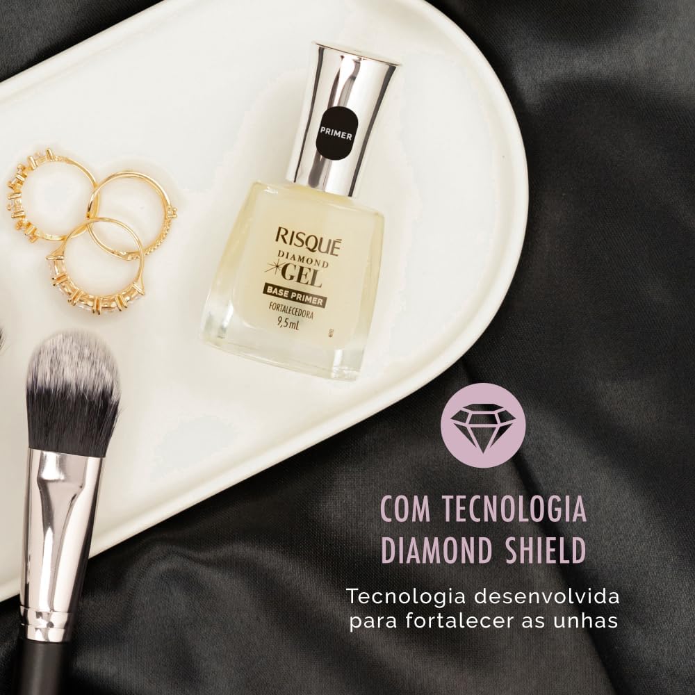 Base Primer Fortalecedora Risqué Diamond Gel 9,5ml - Imagem 4