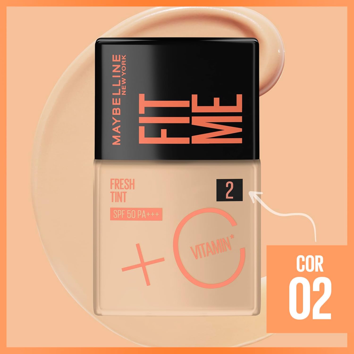 Maybelline NY Fit Me Fresh Tint Base Líquida, Proporciona Efeito Glow Natural, Controla a Oleosidade e Uniformiza a Pele com Vitamina C e FPS 50, Cor 02, 30ml - Imagem 6
