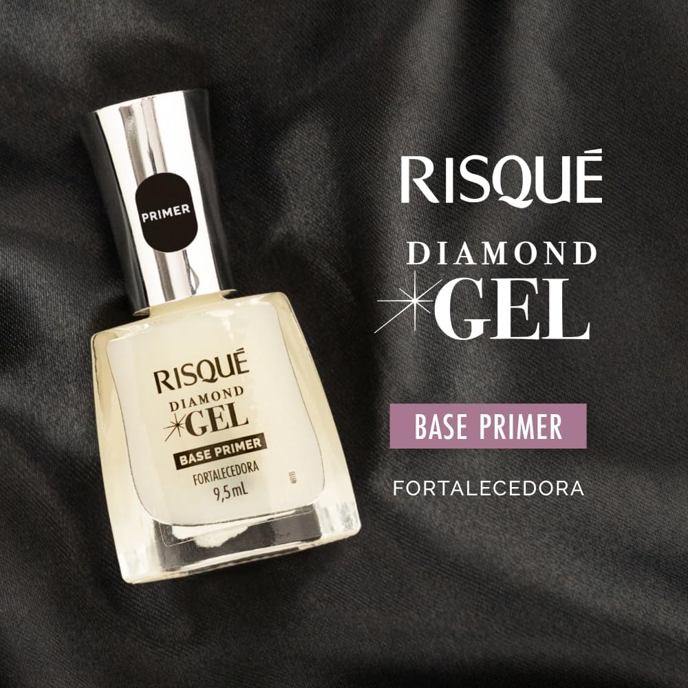 Base Primer Fortalecedora Risqué Diamond Gel 9,5ml - Imagem 2