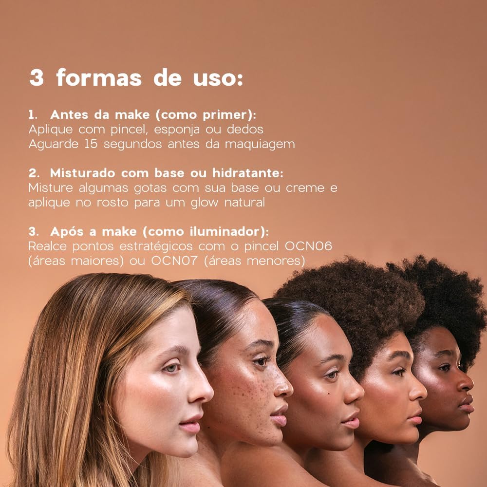 Océane-Primer Iluminador Facial Escuro Nádia Tambasco By Océane - Glow Skin Medium Tan 30ml - Imagem 6