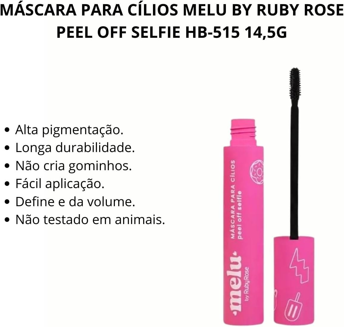 Mascara Para Cilios Peel Off Selfie Rr51511 Melu Rubyrose - Imagem 2