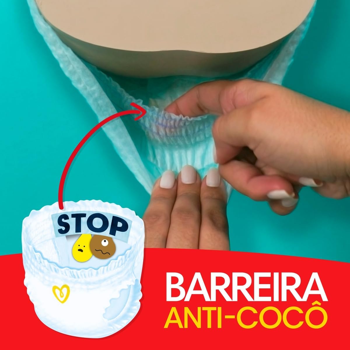 Fralda Descartável Pampers Pants Ajuste Total - Tamanho G, 144 Unidades - Fácil de vestir, Barreira Anti-Cocô Proteção de até Zero Vazamentos, Cobertura Suave com Loção Hipoalergênica para seu Bebê - Imagem 3