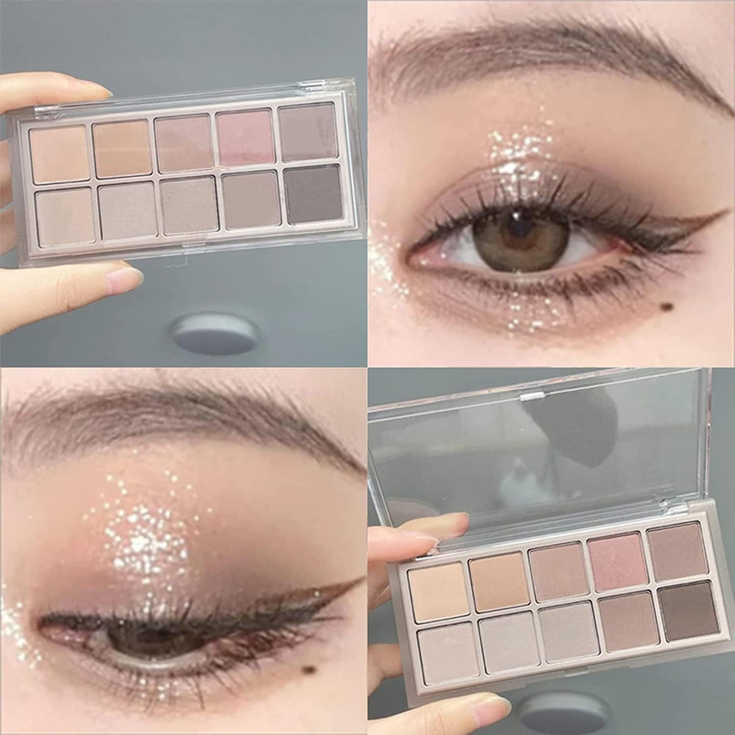 Erinde 10 Colors Matte Eyeshadow Palette, Grey Brown Eye Shadow Palette Makeup, Neutral Taupe Eye Makeup Pallet, Ultra-Blendable, Long Lasting Natural Nude Eyeshadow Pallete for Older Wo - Imagem 5