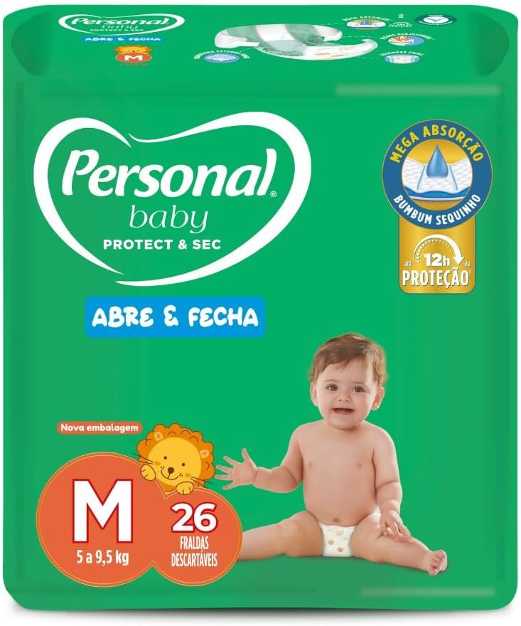 Personal Fralda Baby Protect & Sec M Jumbo, 26 unidades