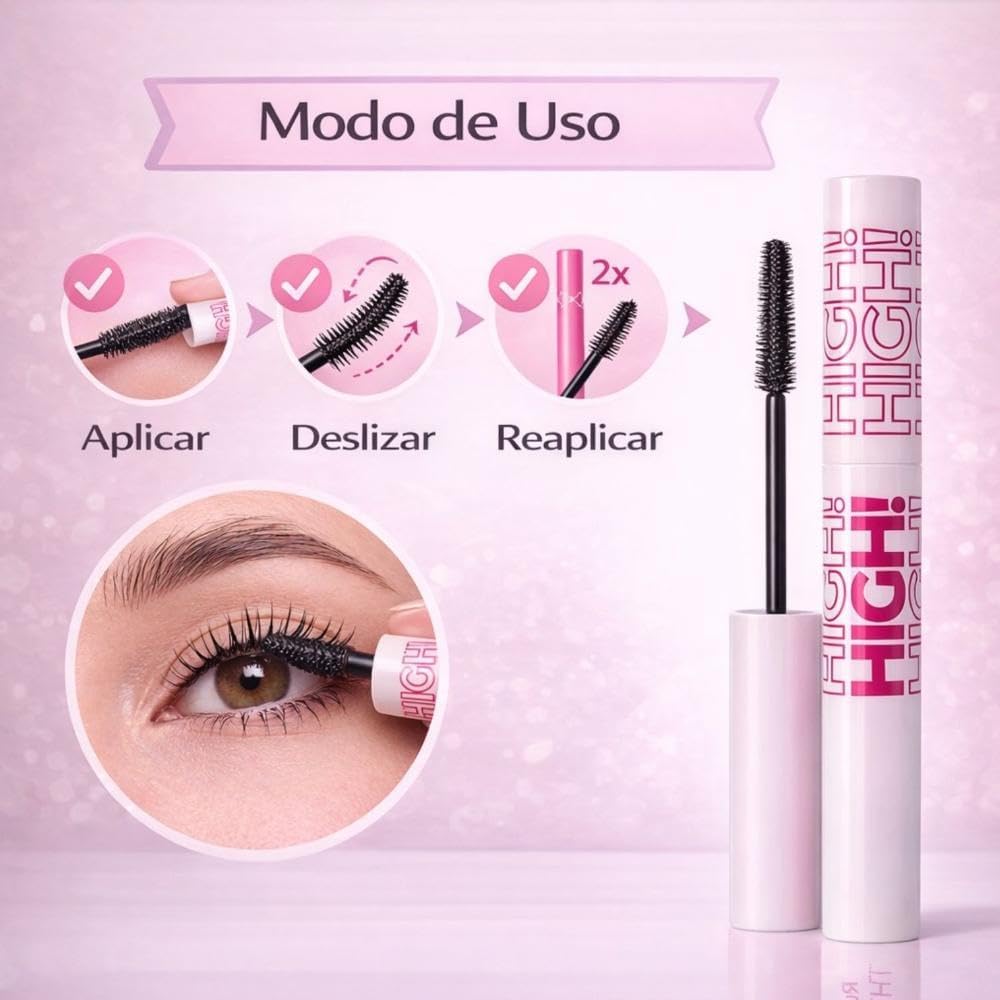 Mascara para Cilios Ruby Rose The Lash High High Volume e Alongamento Intenso - Dramatic Volume & Length - Imagem 6